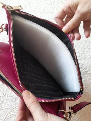 Bolso Fornarina azul ,gris y fusia  