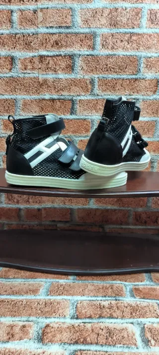 Hogan Rebel Sneakers Alte Nere e Bianche