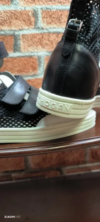 Hogan Rebel Sneakers Alte Nere e Bianche