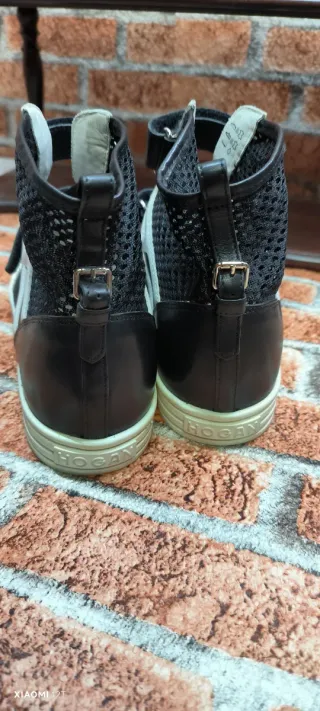 Hogan Rebel Sneakers Alte Nere e Bianche