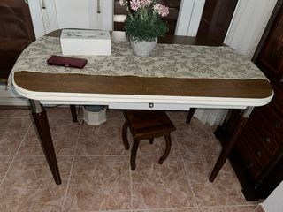 Mesa extensible madera y tela NUEVA