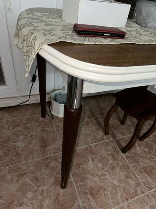 Mesa extensible madera y tela NUEVA