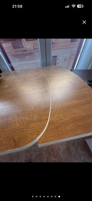 Mesa extensible madera y tela NUEVA