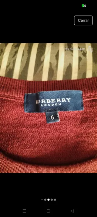 JERSEY BURBERRY'S GRANATE TALLA 6