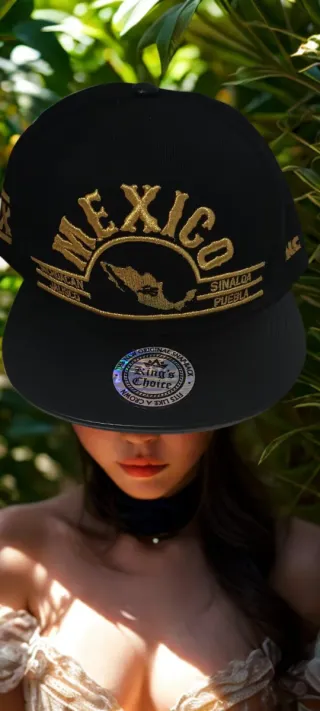 Gorra King's Choice Negra Bordada México