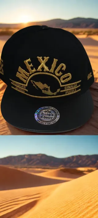 Gorra King's Choice Negra Bordada México