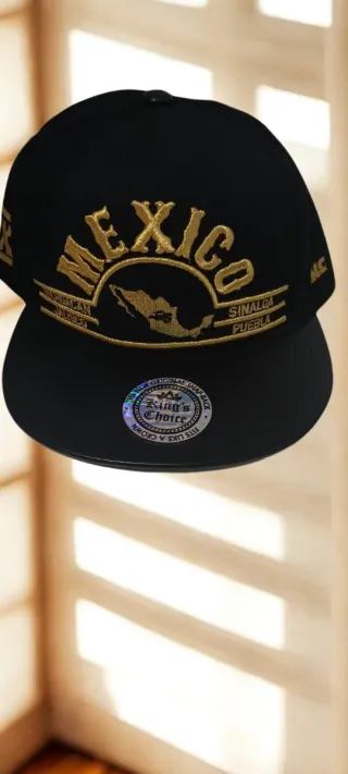 Gorra King's Choice Negra Bordada México