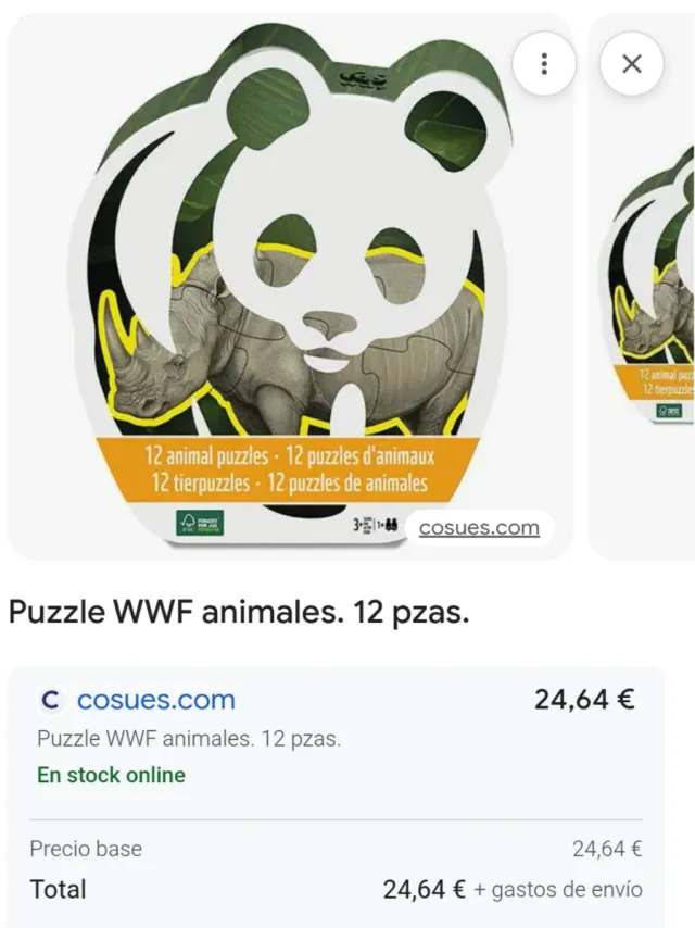 12 Puzzles WWF Animales