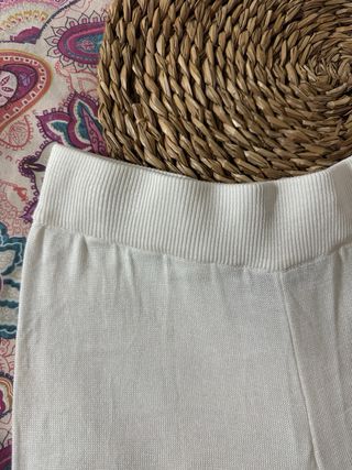 Pantalón de punto blanco talla única
