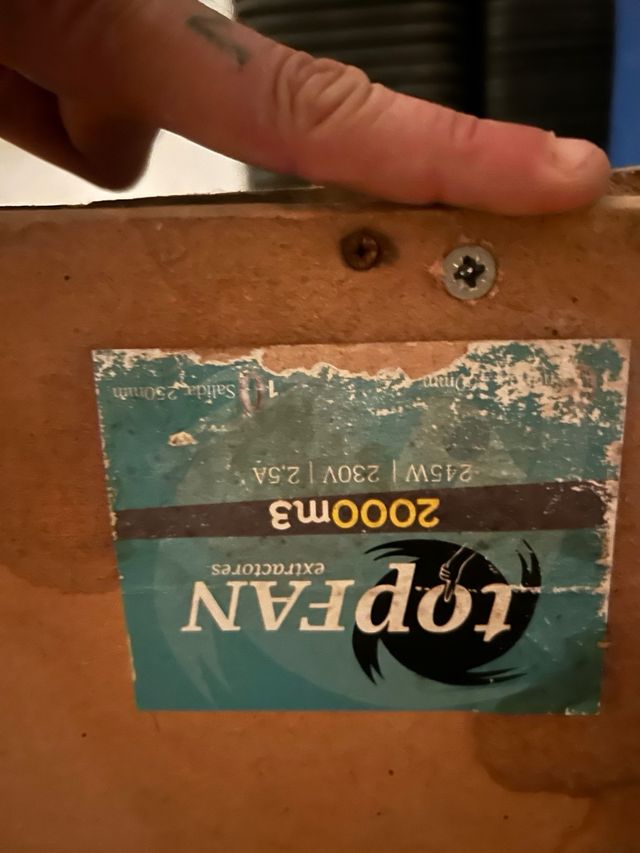 Extractor Topfan 2000m3 Caja Madera