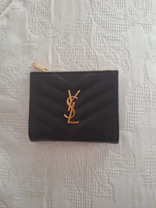 Billetero YSL Negro y Dorado