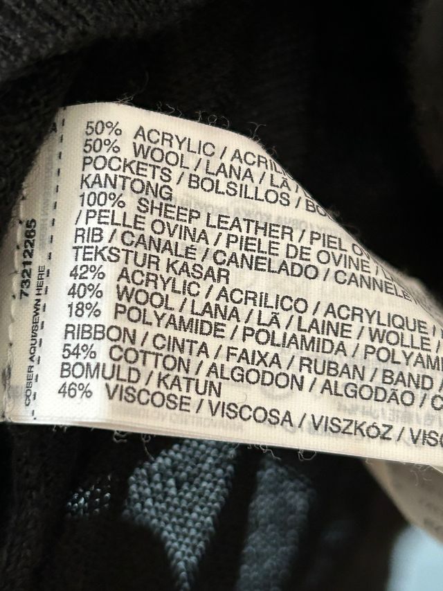 Cardigan Mango Suit  XL nero con tasche in pelle