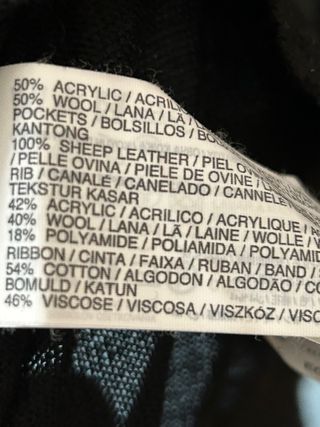 Cardigan Mango Suit XL nero con tasche in pelle