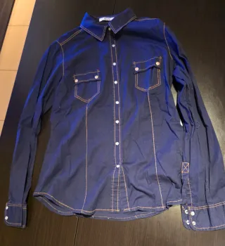 Camisa tejana azul talla L