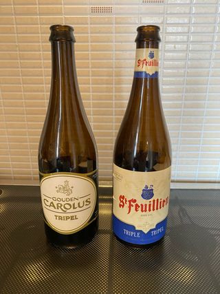 Bottiglie vuote birra abbazia Belgio 75 cl