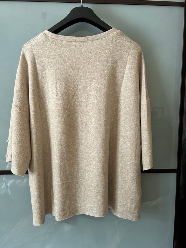 Maglione Zara Beige con Perle