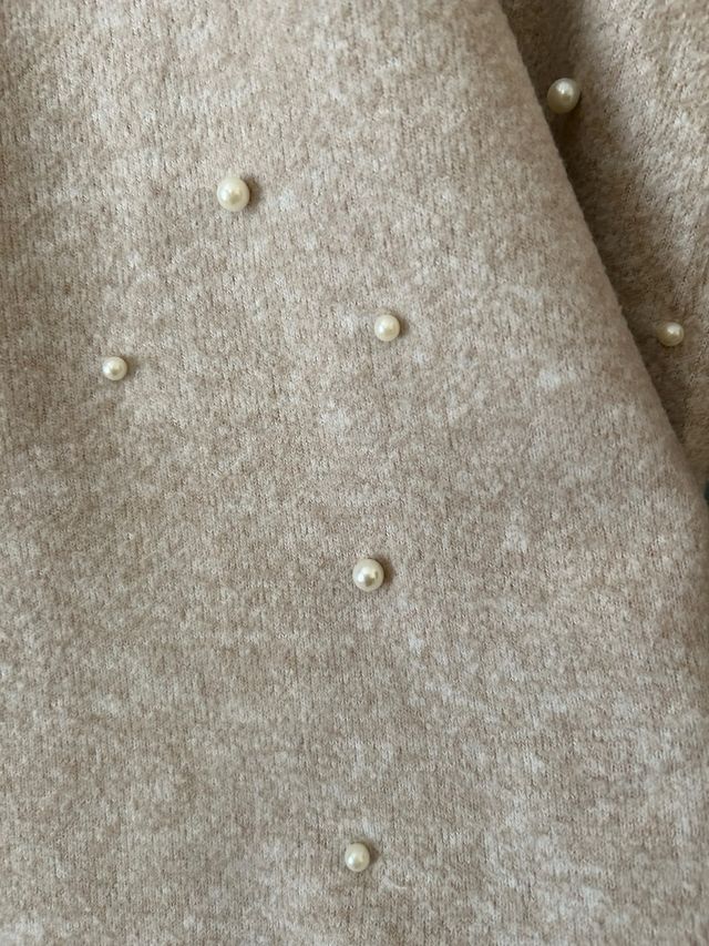Maglione Zara Beige con Perle