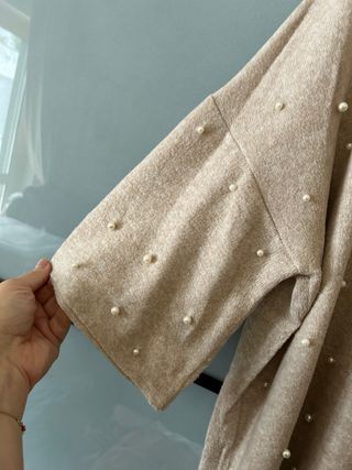 Maglione Zara Beige con Perle