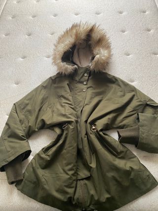 Cazadora Mango Verde Militar Talla M