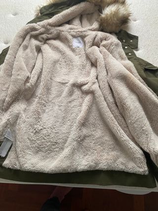 Cazadora Mango Verde Militar Talla M
