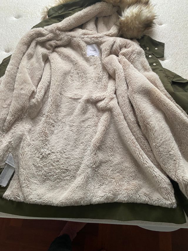 Cazadora Mango Verde Militar Talla M