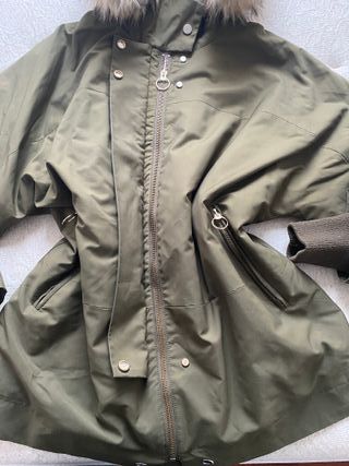 Cazadora Mango Verde Militar Talla M