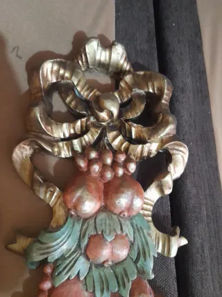 2 Figuras racimo y fruta escayola decorativa