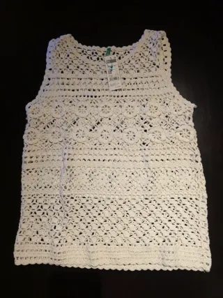 Camiseta encaje crochet talla M