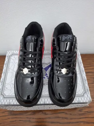 Zapatos Bape Sta Shark Negros y Rojos