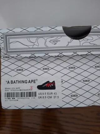 Zapatos Bape Sta Shark Negros y Rojos