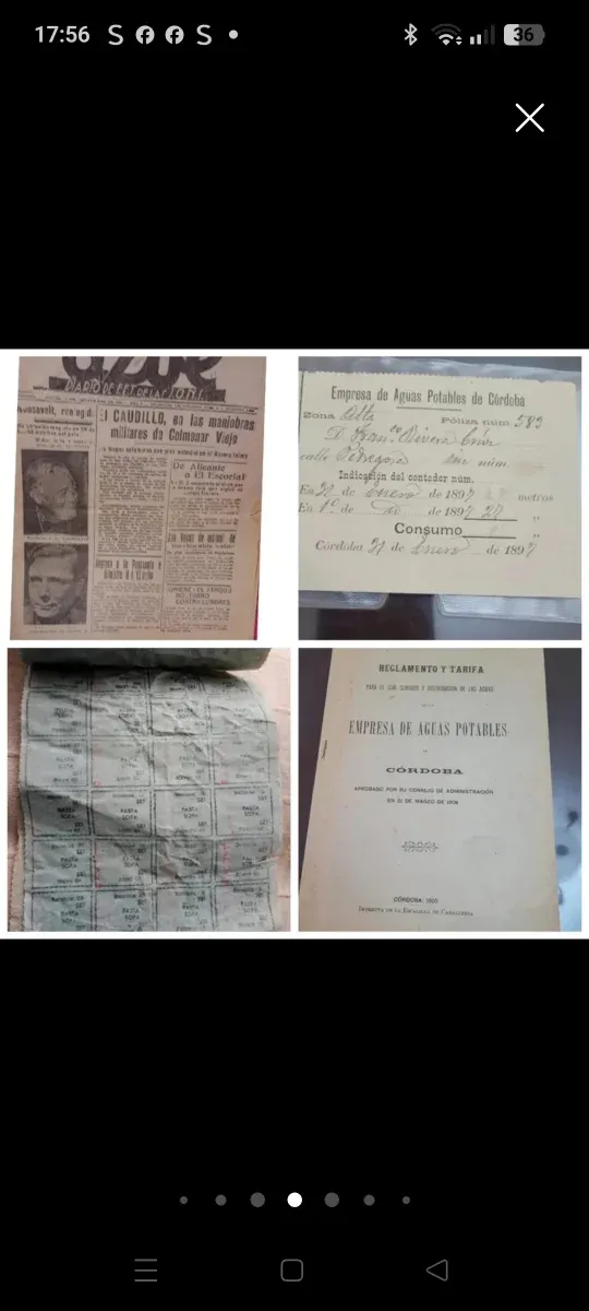 Documentos antigos: Periódico e Empresa de Águas