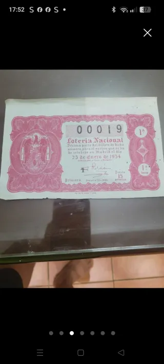 Antiguos décimos de lotería nacional