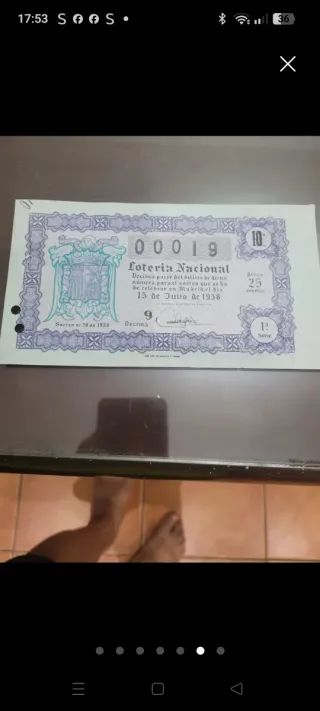 Antiguos décimos de lotería nacional