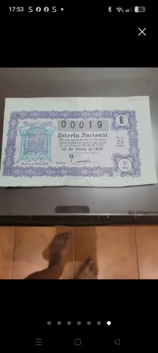 Antiguos décimos de lotería nacional