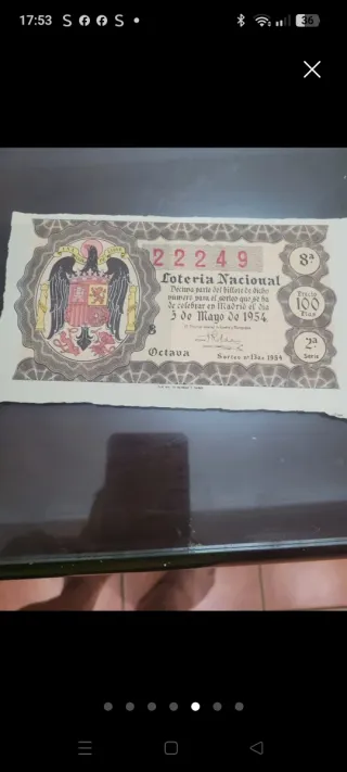 Antiguos décimos de lotería nacional