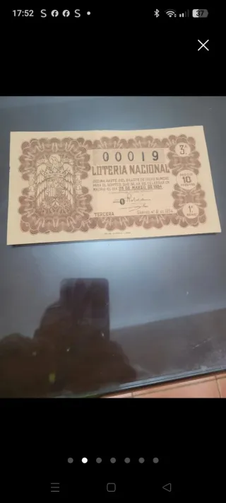 Antiguos décimos de lotería nacional