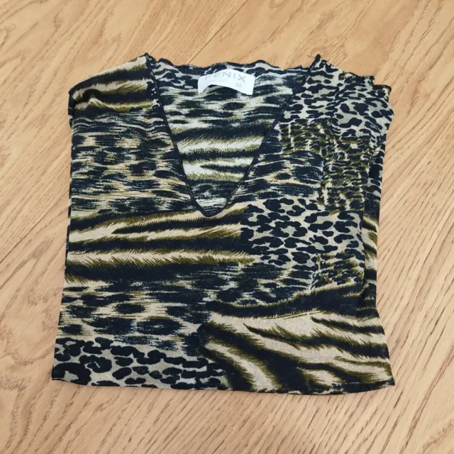 Blusa vintage estampada animal print