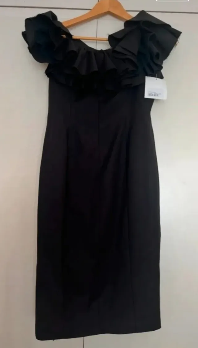 Vestido Coosy Negro Ceremonia Volantes