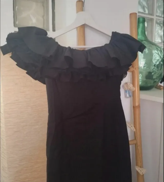 Vestido Coosy Negro Ceremonia Volantes