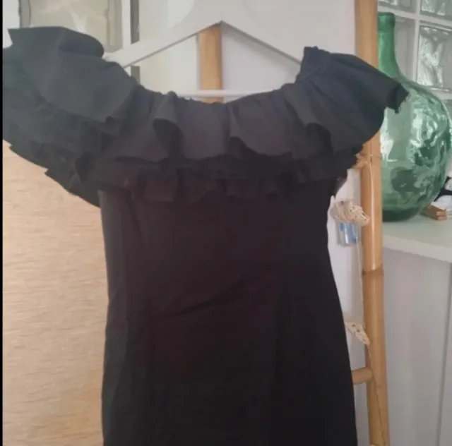 Vestido Coosy Negro Ceremonia Volantes