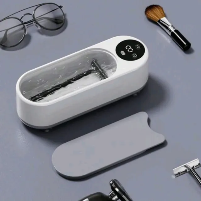 Limpiador de Joyas Ultrasónico Gris y Blanco