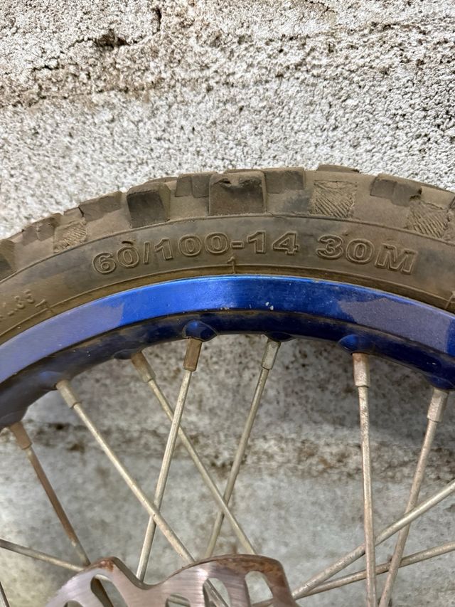 Rueda Pit Bike 14 con Llanta Azul