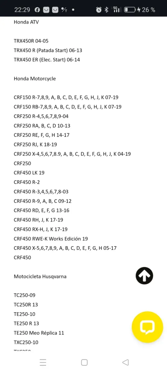 4 Filtros Aceite Champion X349 Honda CRF.......