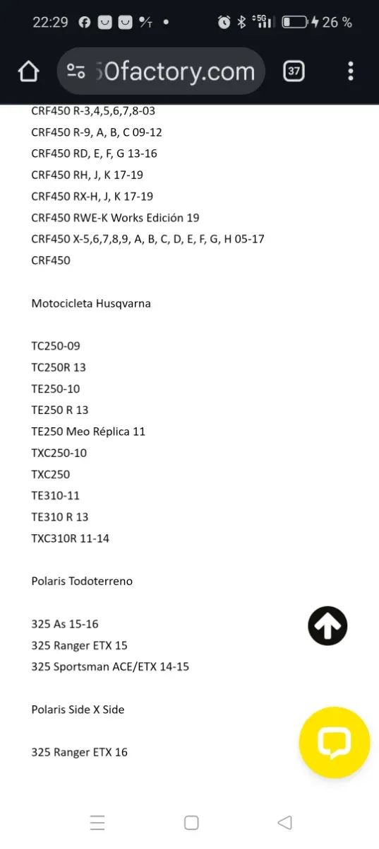 4 Filtros Aceite Champion X349 Honda CRF.......