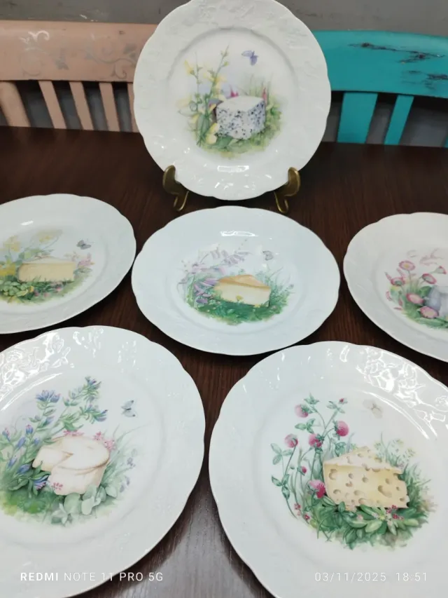 6 Platos Porcelana Francesa Vintage