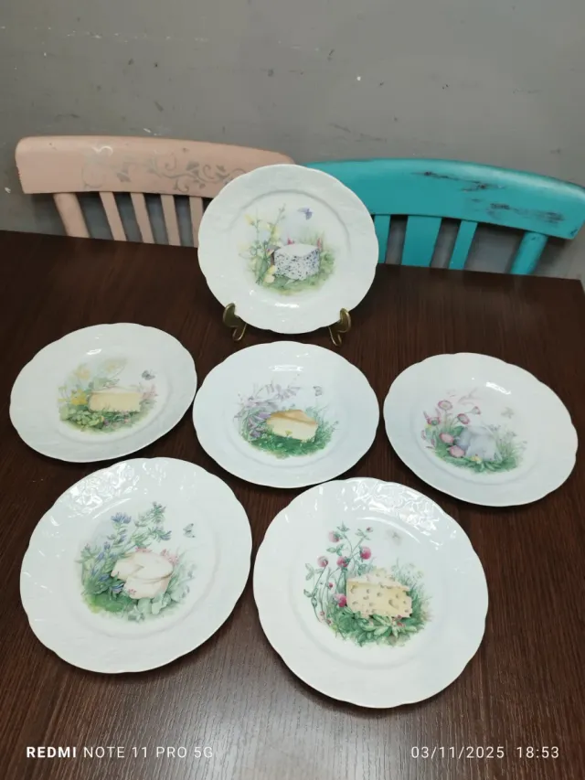 6 Platos Porcelana Francesa Vintage