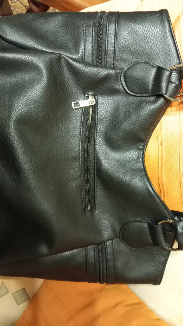 Borsa donna nera a spalla 5 tasche