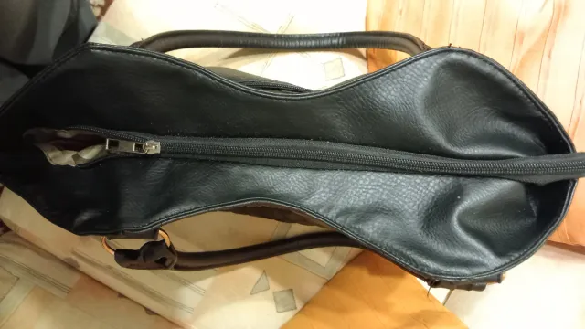 Borsa donna nera a spalla 5 tasche