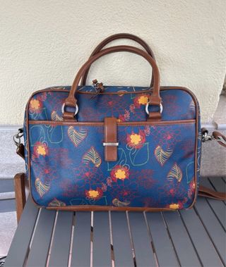 Mala de portátil Parfois floral azul