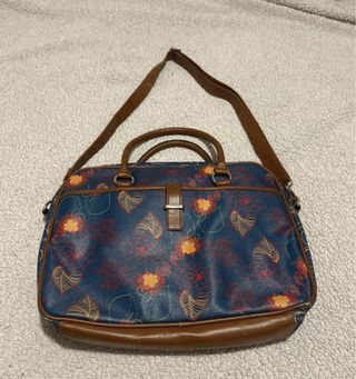 Mala de portátil Parfois floral azul